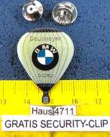 BMW AUTO PIN HEISSLUFTBALLON PIN GLASIERT MIT SECURITY-CLIP