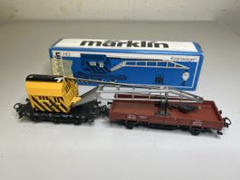 Märklin H0 Kranwagen mit Flachwagen