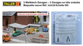 FALLER HO 3 Wellblech Garagen – 3 Garages en tôle ondulée