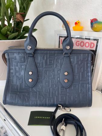 LONGCHAMP Bag "La Voyageuse" Blue Vachette Leder NEU
