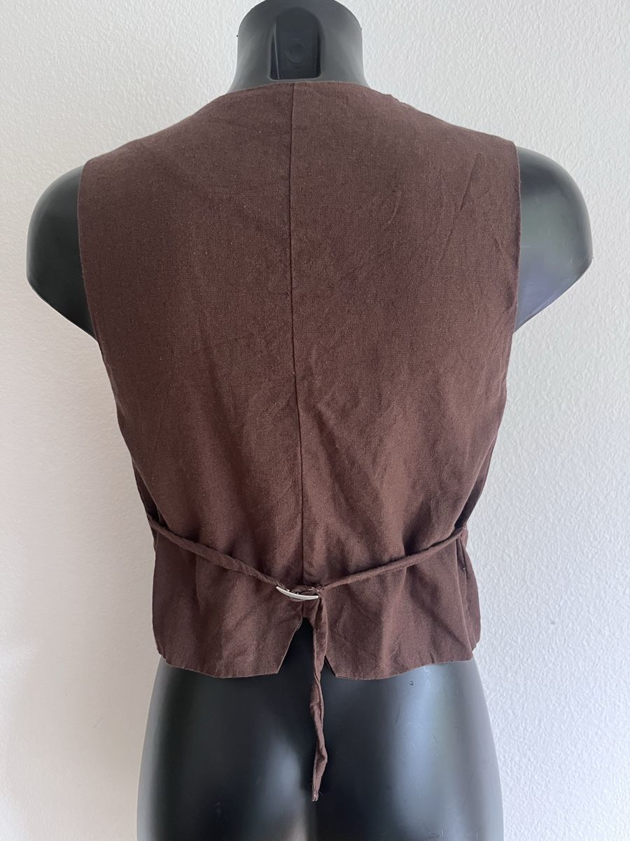 Pull&Bear Gilet & Giacche senza maniche: Leinen Weste braun Gr S – Usato da Baden venduto da Didi_sunshine 2