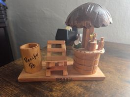 Stiftehalter Brasilien Souvenir Holz guter Zustand