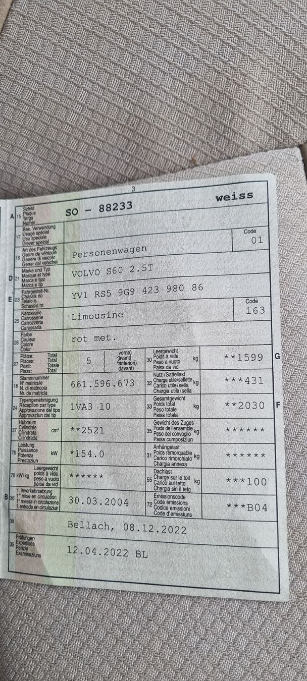 Autos: Volvo s60 2.5 – Gebraucht aus Murgenthal von Zeki60 6