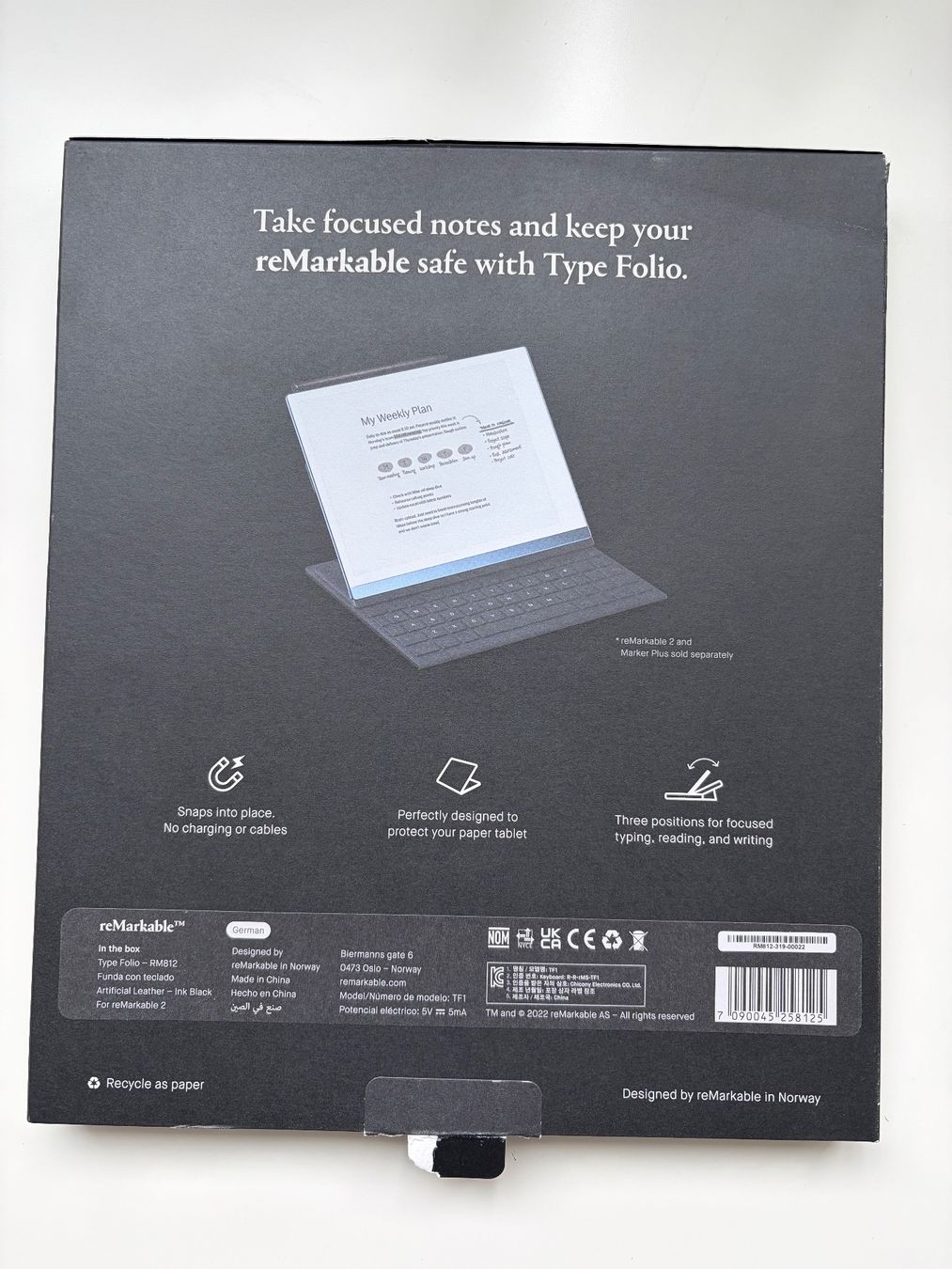 reMarkable Tastiere: Remarkable 2 - Type Folio – Usato da Niederrohrdorf venduto da BugZ 1