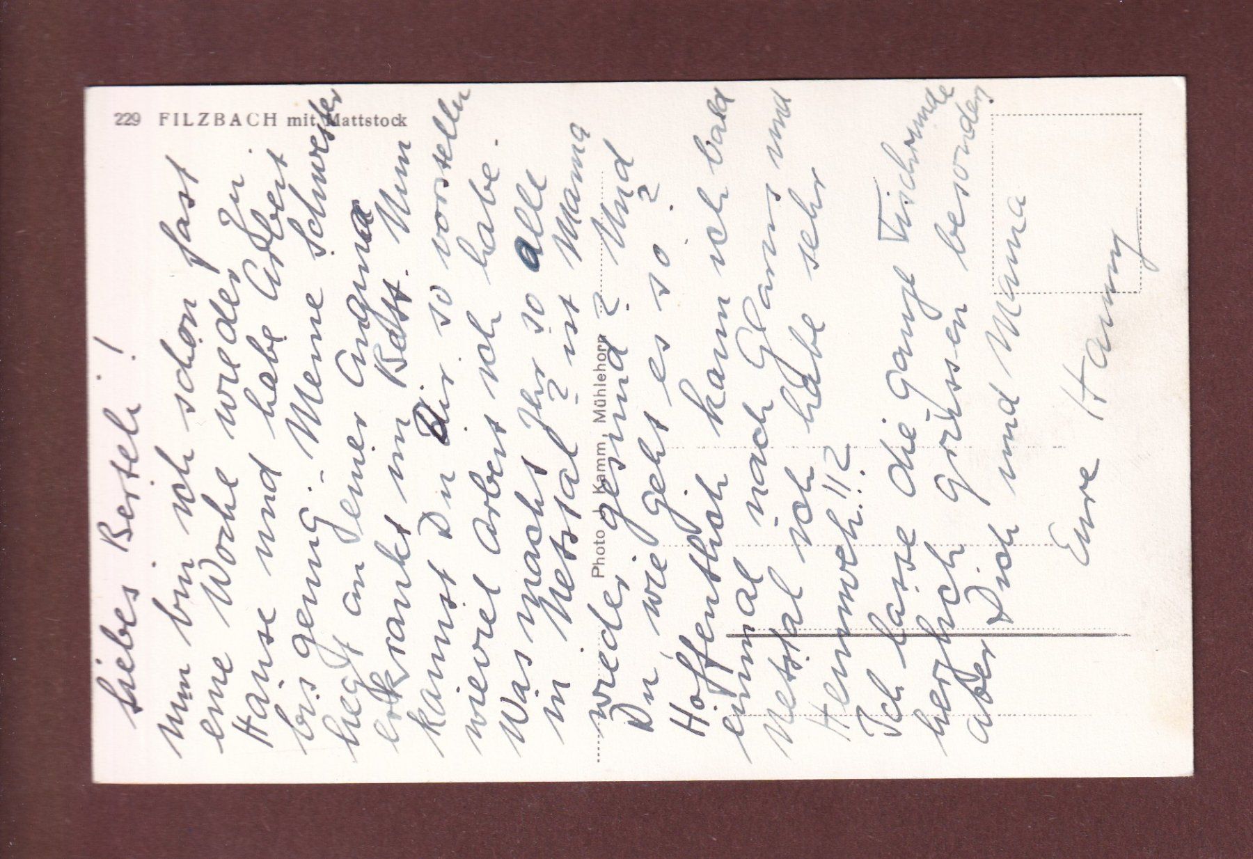 Cartoline postali: FILZBACH - Mattstock – Usato da Pully venduto da nicecards-shop 1
