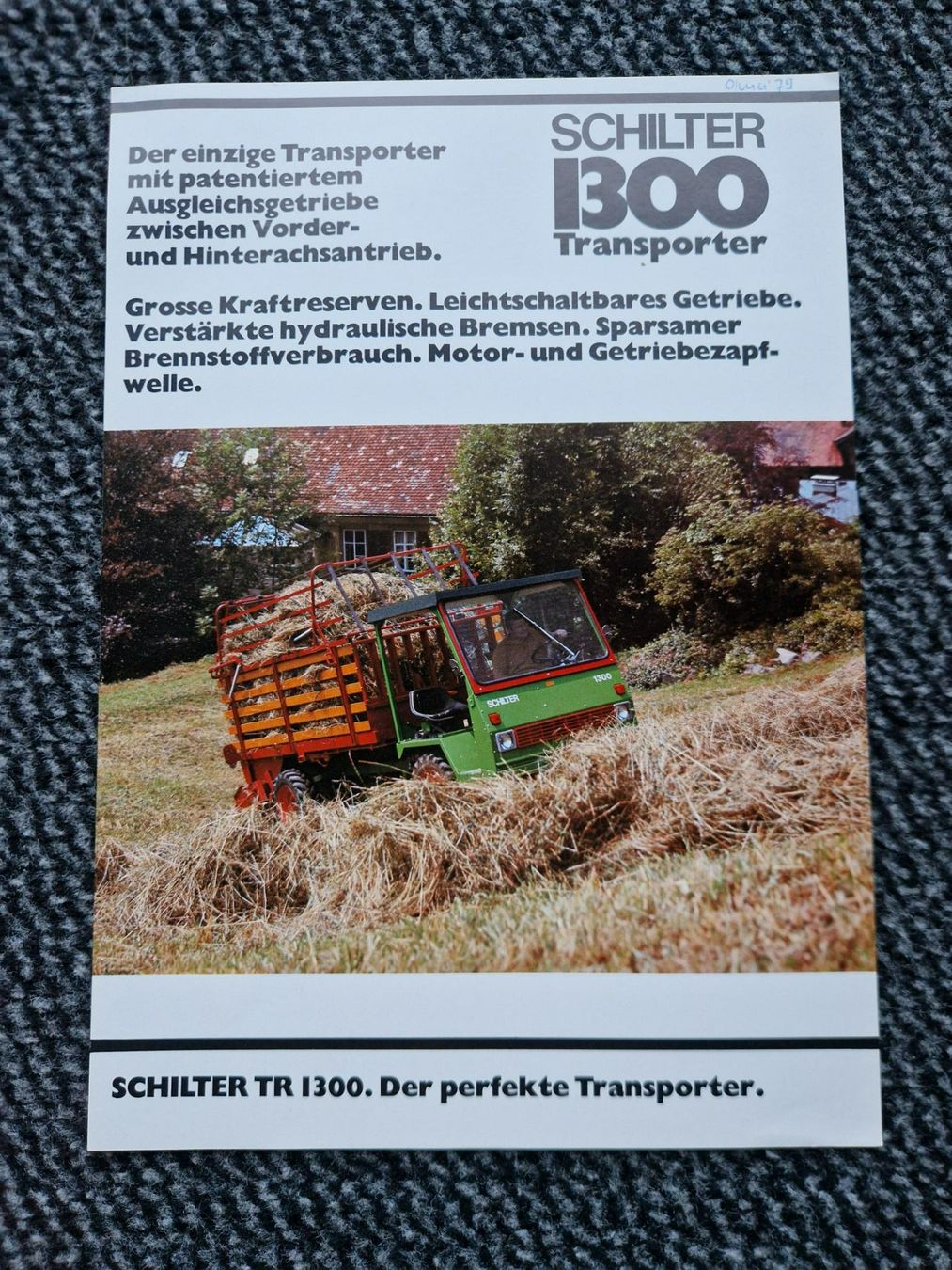 Schilter Traktoren: Original Prospekt Schilter 1300 Transporter – Gebraucht aus Dürnten von Bachtel84
