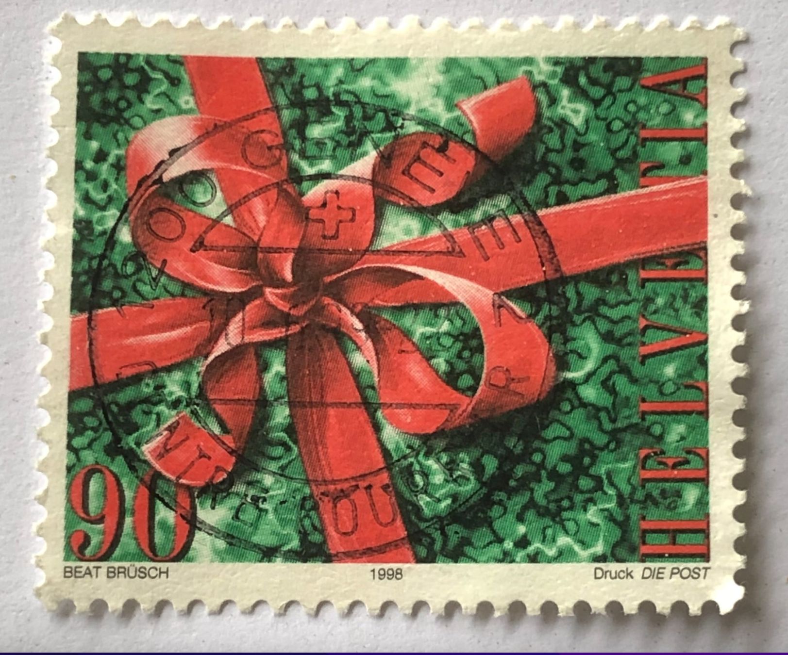 Tutti i francobolli: Nr.962 Weihnachtsmakke GESTEMPELT 1998    – Usato da Aarau venduto da Billa007