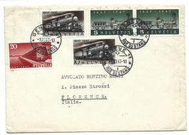 Brief 1.XI.47 mit Werbe-Marken Eisenbahn Nr. 277 – 279