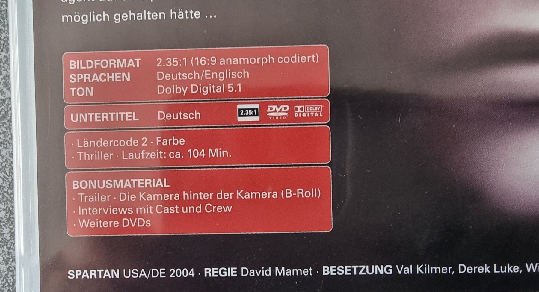 Tutti i DVDs: DVD Spartan / Val Kilmer – Usato da Oetwil am See venduto da fineli2 1