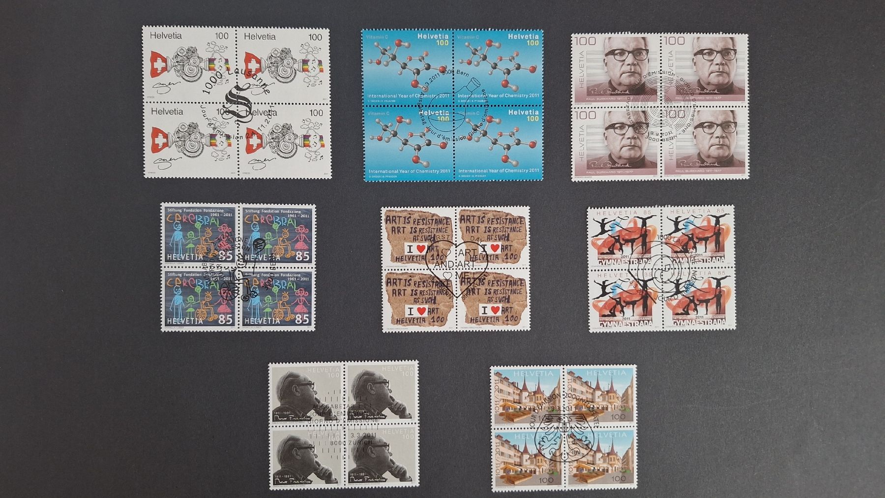 Tutti i francobolli: 2011 8×4er Blöcke mit ET-Stempel – Nuovo (secondo la descrizione) da Pratteln venduto da walti-6060