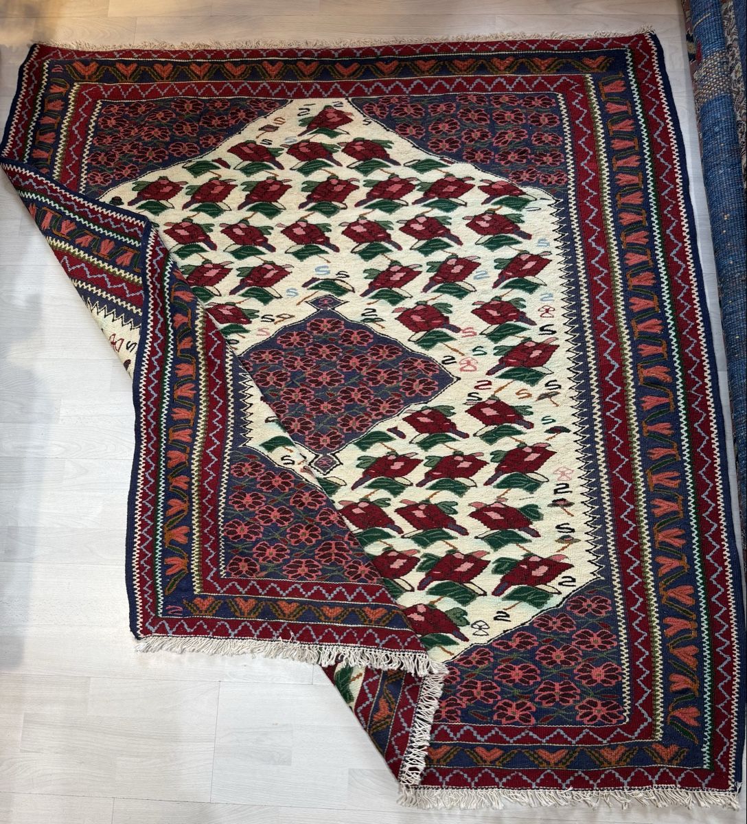 Kelim Tappeti: Echter Orientteppich,  Kelim 137x143.cm – Usato da Büron venduto da Filadefia-888 3