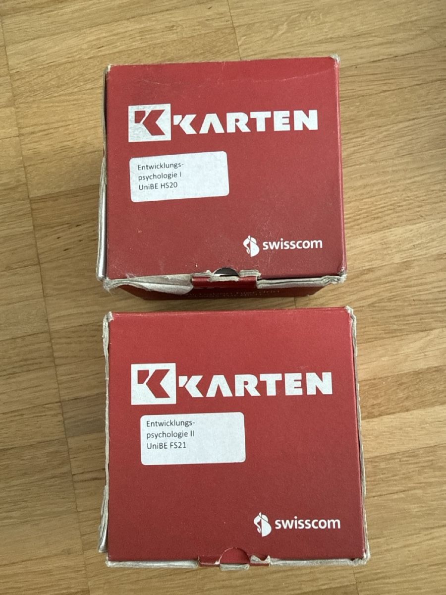 Swisscom Altro materiale scolastico: Kkarten- Entwicklungspsychologie 1 + 2 – Usato da Pieterlen venduto da L.Huber