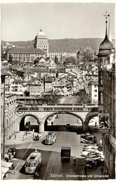 Cartes postales: ZÜRICH Uraniastrasse - Oldtimer Auto, Bus – Neuf (Voir description) à Jona par philajona