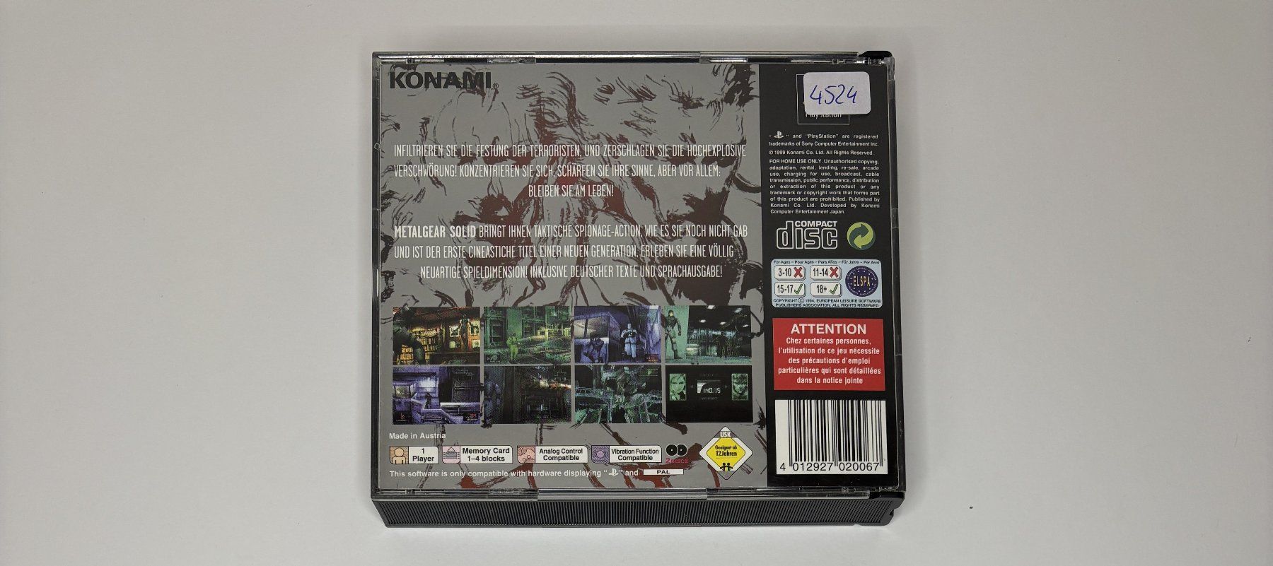 Jeux: PS1 - Metal Gear Solid – D'occasion à Allschwil par Bullach 3