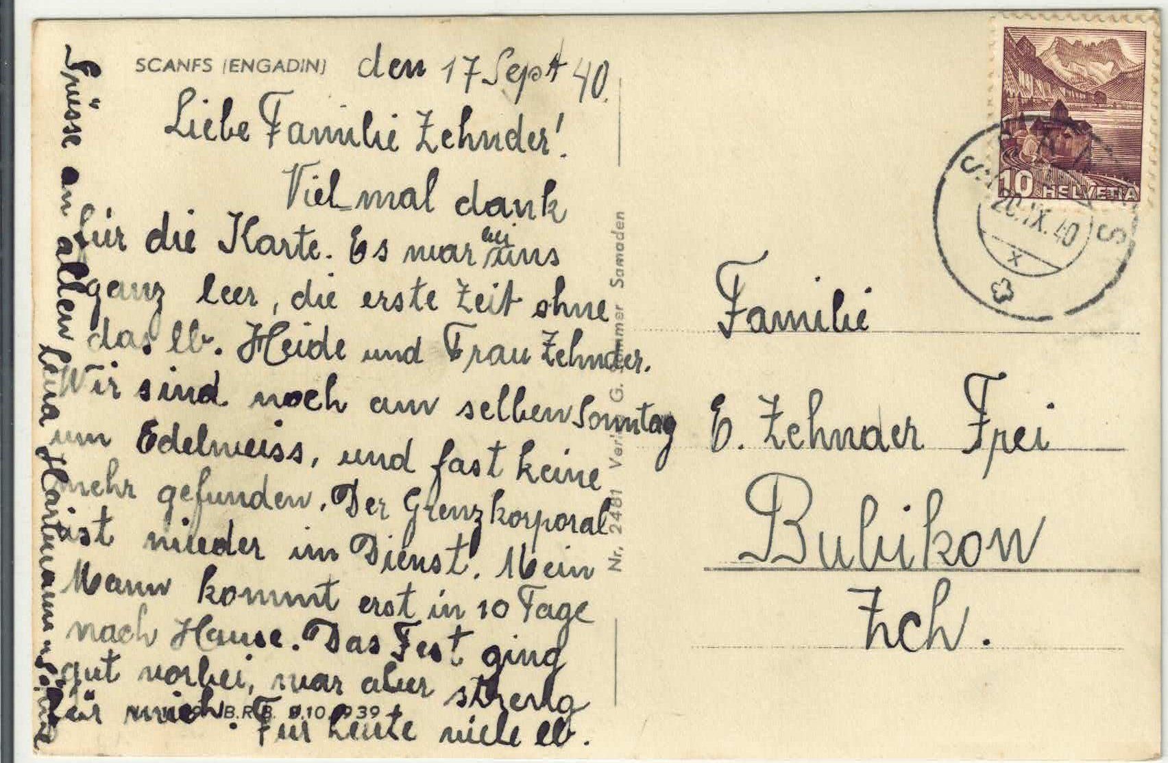 Cartoline postali: Scanfs - Dorfansicht - Engadin – Usato da Ettingen venduto da Kartenplanet 1