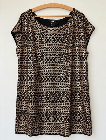 H&M Oberteil Damen Grösse M Pailletten schwarz/gold