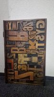 Holzlettern-Collage, Drucklettern, Setzkasten