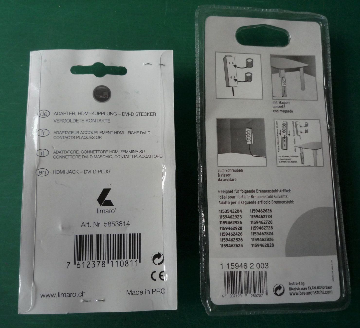 Unità & Adattatore: Adapter HDMI-Kupplung + Wandhalter Clips – Nuovo e nell'imballaggio originale da Rafz venduto da Sonnenblume305 1