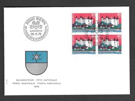 CH FDC Pro Patria  Viereblock 1976
