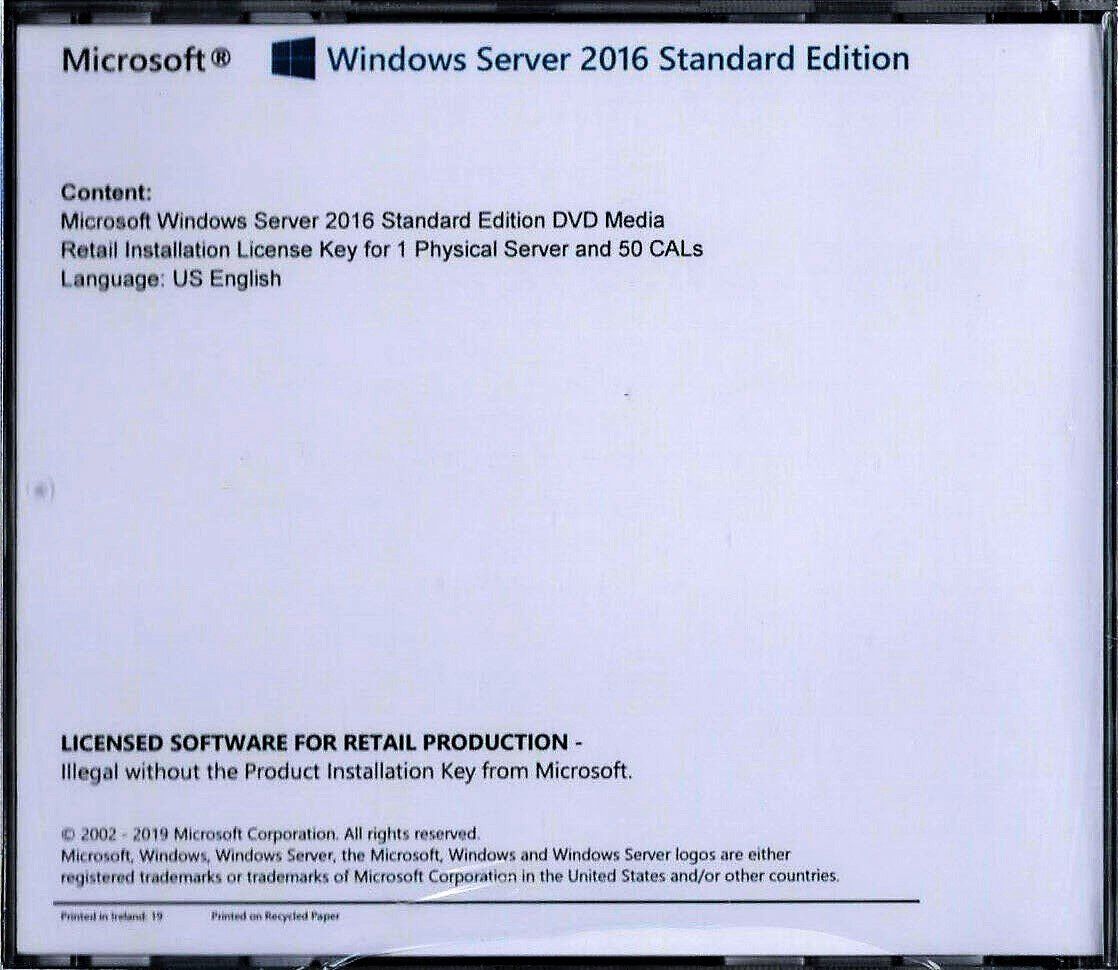 Software: Windows Server 2016 Standard 512 CPU-Kerne und 50 CALs – Neu (gemäss Beschreibung) aus Langenthal von Reda 1