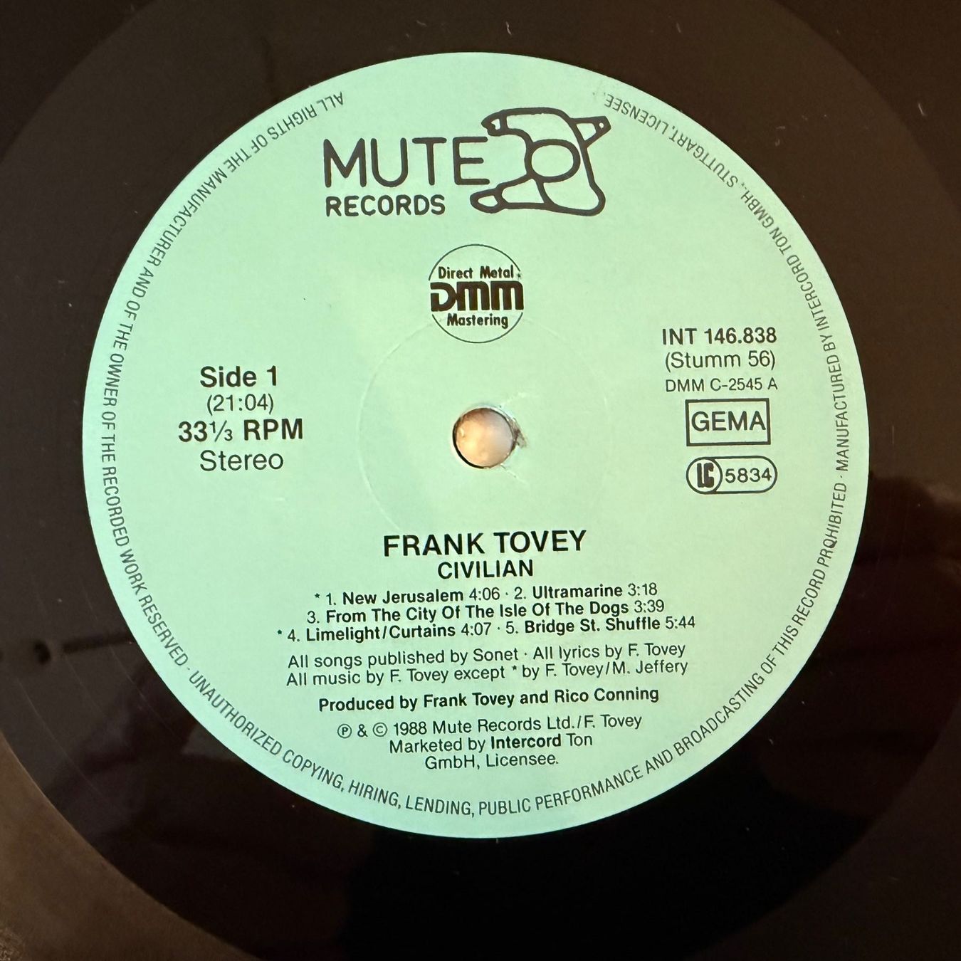 Dischi in vinile: FRANK TOVAY - CIVILIAN – Usato da Zürich venduto da fehlton 3