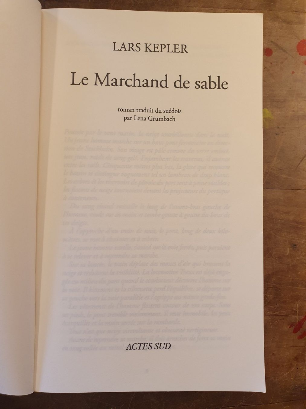 Libri: Le Marrchand de sable - Lars Kepler - Actes – Usato da Zürich venduto da loosebone 2