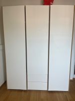 Kleiderschrank weiss dreitürig mit zwei Schubladen