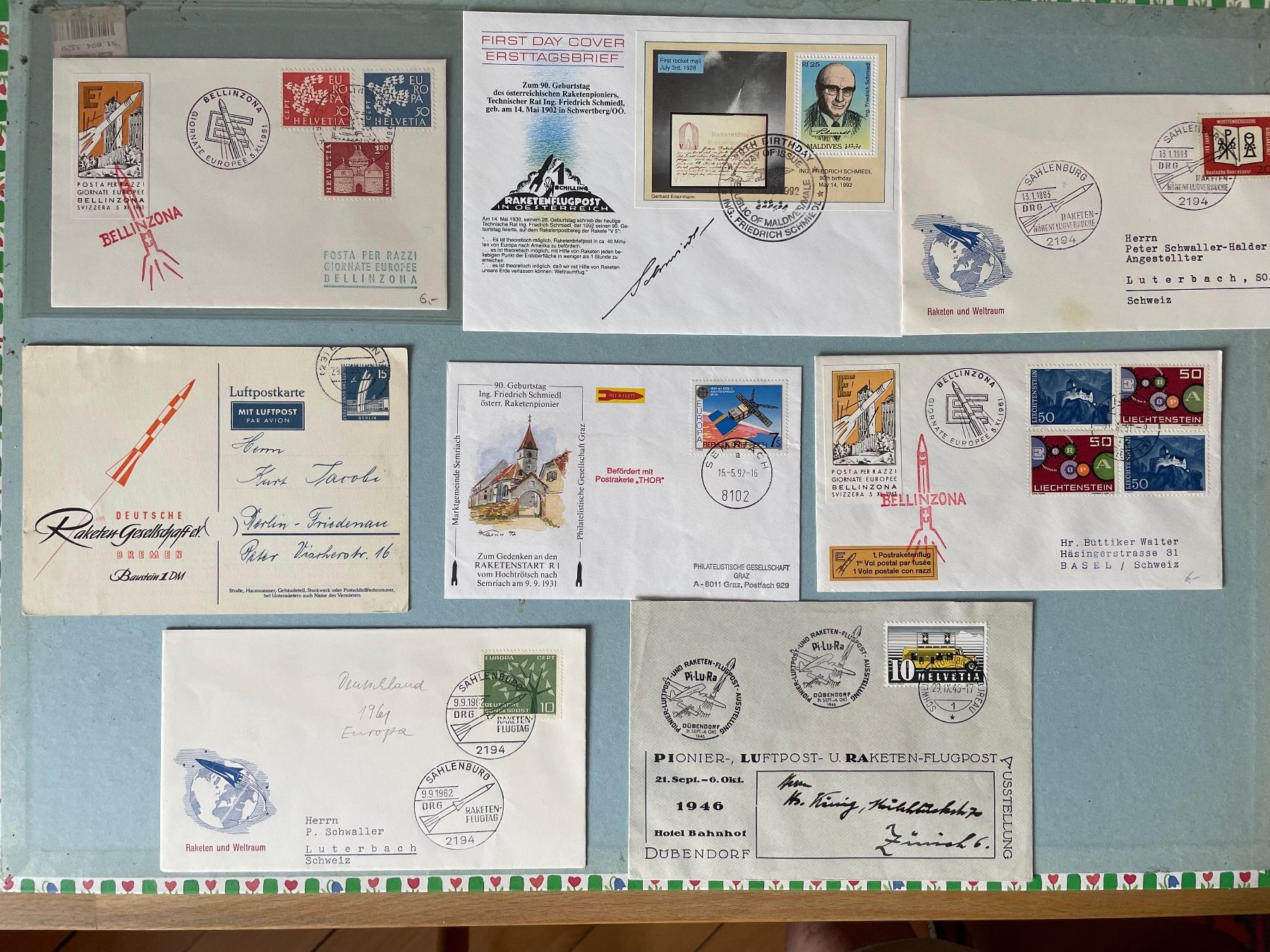 Alle Briefmarken: 15 Belege Raketenflugpost – Gebraucht aus Zürich von stzepp 1