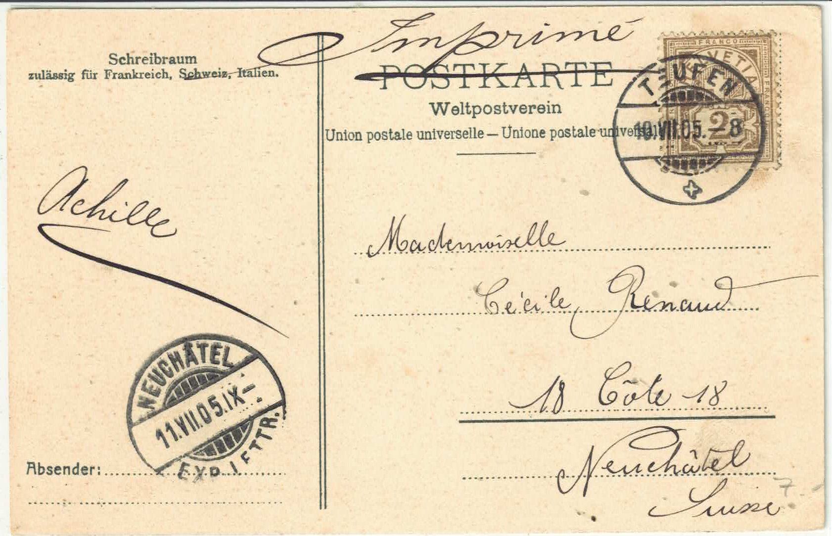 Cartoline postali: Teufen - Generalansicht - Litho – Usato da Ettingen venduto da Kartenplanet 1