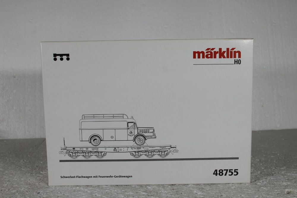 Märklin 48755 Schwerlastwagen SSym mit Feuerwehr Rüstwagen (Neu (gemäss ...