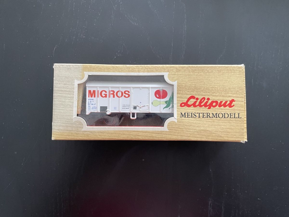 Liliput Modellini di ferrovie: Liliput Güterwagen Ibes Migros Interfrigo – Nuovo (secondo la descrizione) da Biasca venduto da gven94