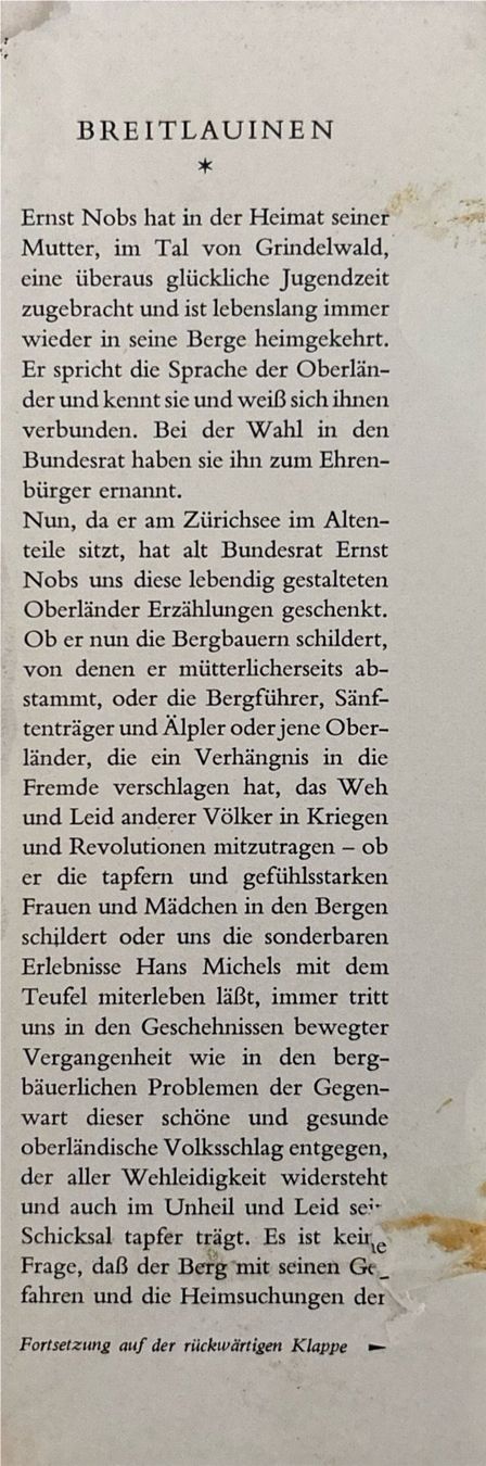 Libri: Nobs Ernst, Breitlauinen – Usato da Sarnen venduto da Livres 1