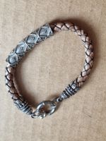 Silber Leder Armband 925