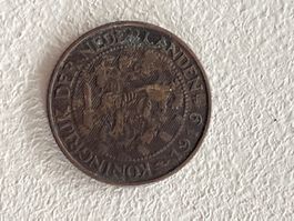 Sammlerstück: Antike 1 Cent Münze aus den Niederlanden 1919