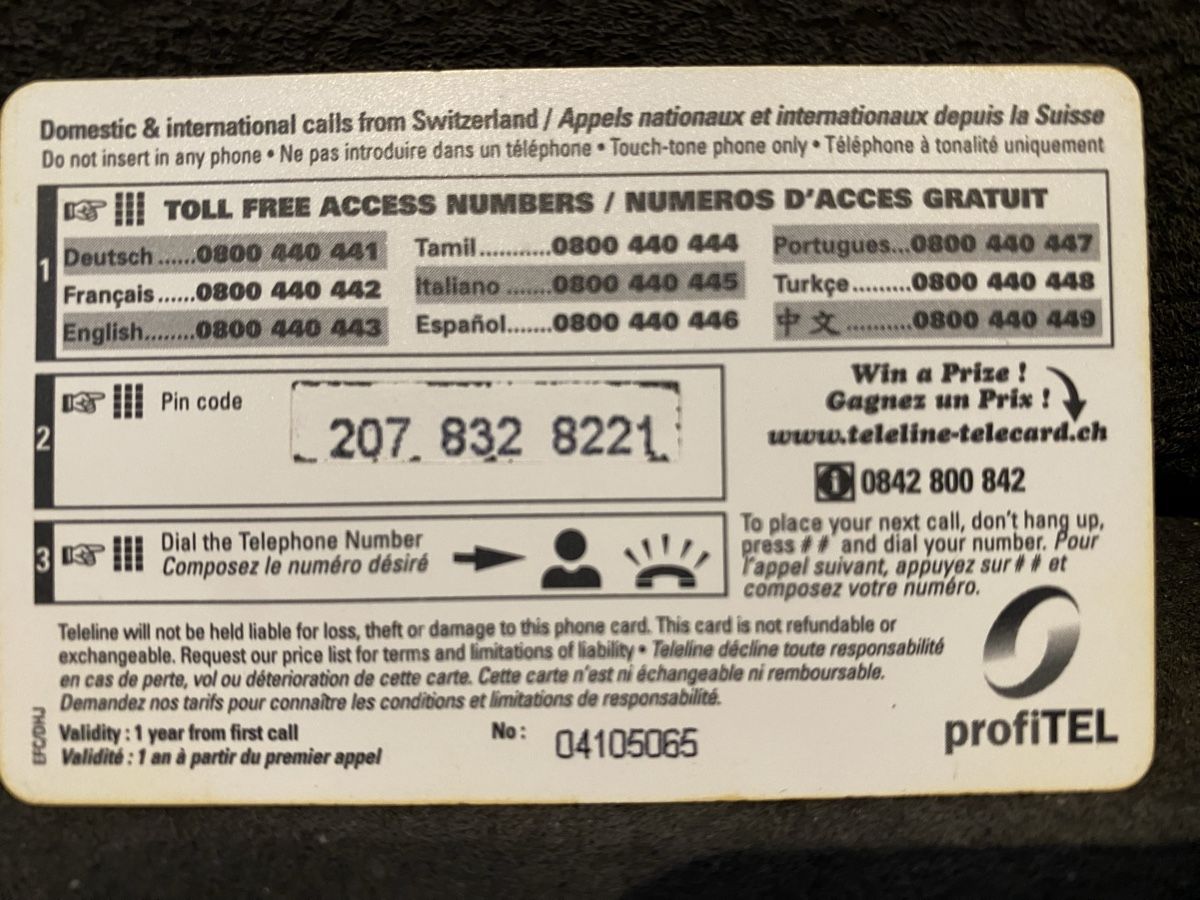Telefon- & Taxkarten: Teleline – Gebraucht aus Lausanne von babacard10 1