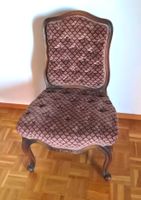 Vintage Stuhl Barock Chesterfield Stoff Altrosa / Rosa