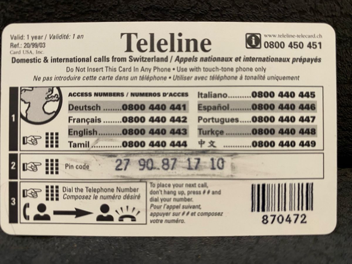 Telefon- & Taxkarten: Teleline – Gebraucht aus Lausanne von babacard10 1
