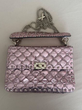 Valentino Rockstud Tasche, Leder Pink Metallic, Top Zustand!