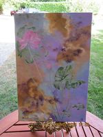 tableau de Masako Villard ( lotus ciel et eau)