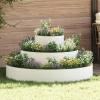 vidaXL Garten-Pflanzgefäß Weiß 120 x 120 x 20 cm Kaltgewalzt