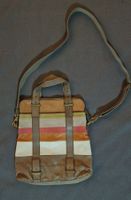 Fossil Ledertasche gestreift Umhängetasche braun beige