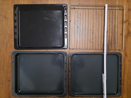 2 X Backblech, 1 X Edelstahlrost, 1 X Fettpfanne (450X375mm)