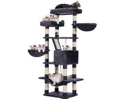 Kratzbaum Kletterbaum Katzenbaum 173cm Katzenhaus rauchgrau