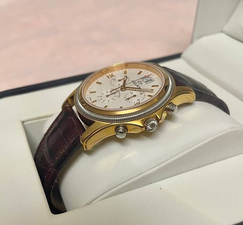 Delma Orologi: Schöne Schweizer DELMA Chronograph Big Date Uhr – Usato da Höri venduto da Gringolia 1