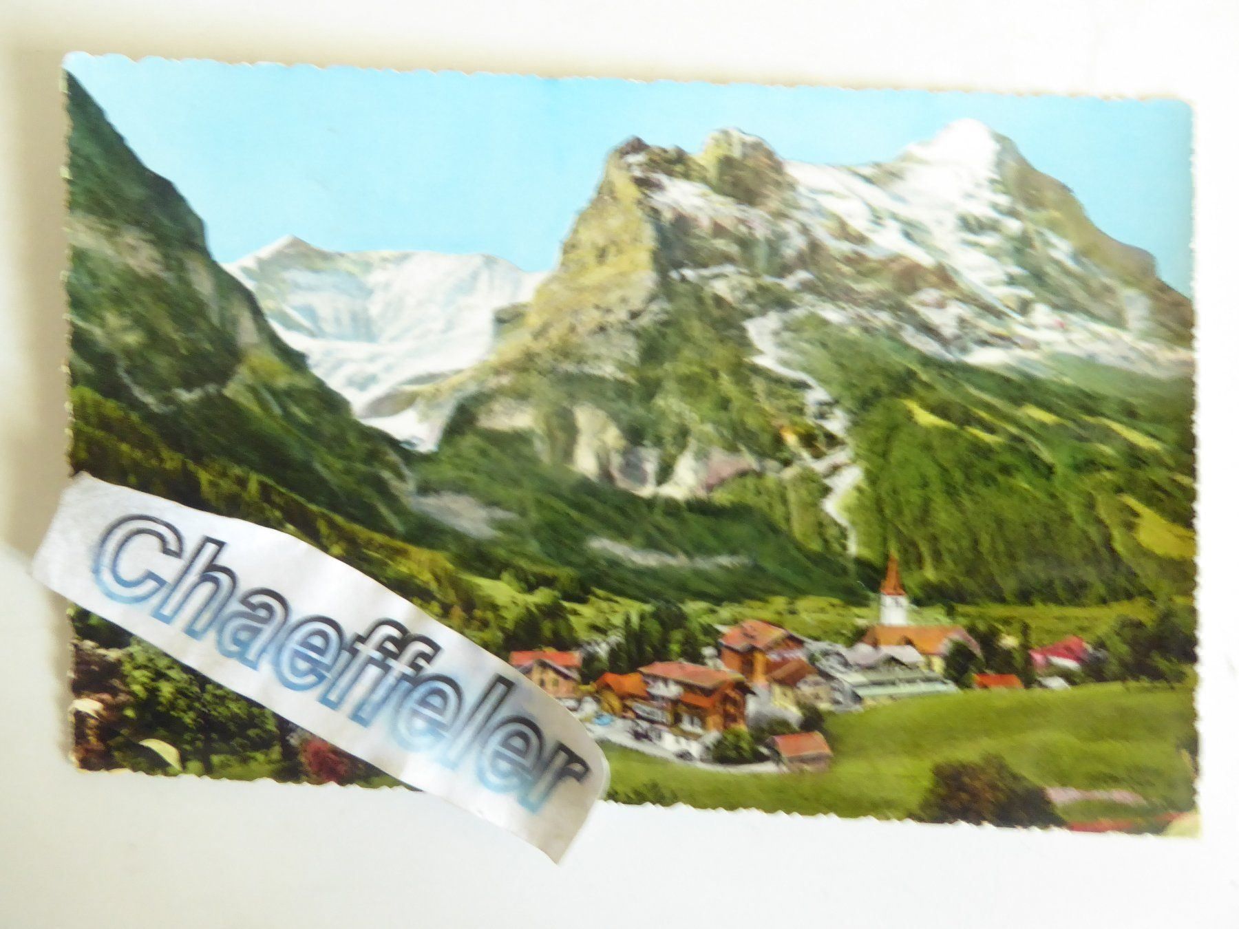 Cartoline postali: 1960 Grindelwald mit Fiescherhörner und Eiger – Usato da Zürich venduto da Chaeffeler