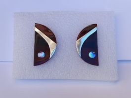 Vintage Ohrringe aus Silber(800)und Kunststoff