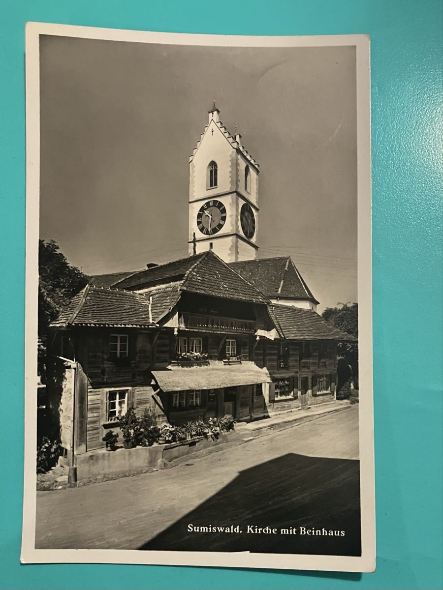 Cartoline postali: Postkarten Set Sumiswald Kirche, Beinhaus, Landschaft – Usato da Bauma venduto da Baumer71 3