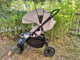 Joie Dreirad-Buggy grau, Lufträder, Regenschutz + Fussack