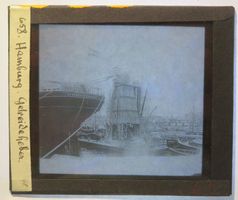 Glasdia Hamburg Hafen Getreideheber, um 1910