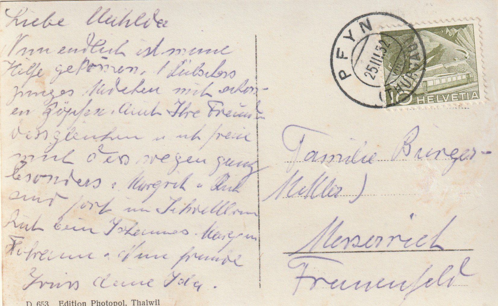 Cartoline postali: Pfyn – Usato da Rorschacherberg venduto da fratovi2 1